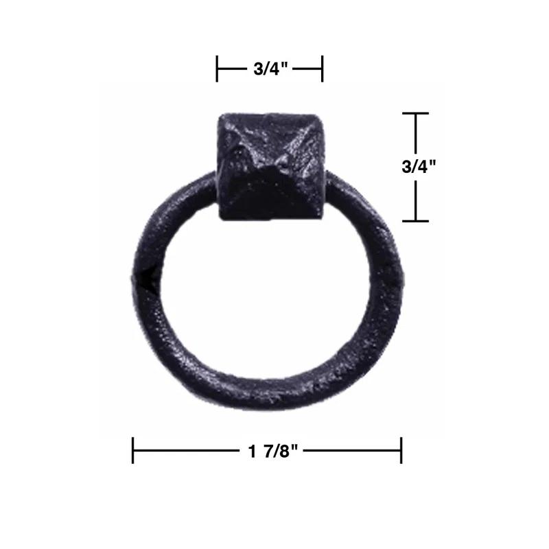 The Renovators Supply Inc. Wrought Iron Cabinet Gate Door Ring Pull Multipack (Set of 12)