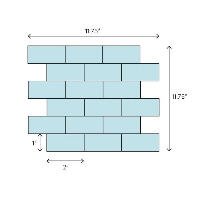 Supreme Tile Porcetile 11.82 in. x 11.82 in. Brick Joint Matte Porcelain Mosaic Wall and Floor Tile