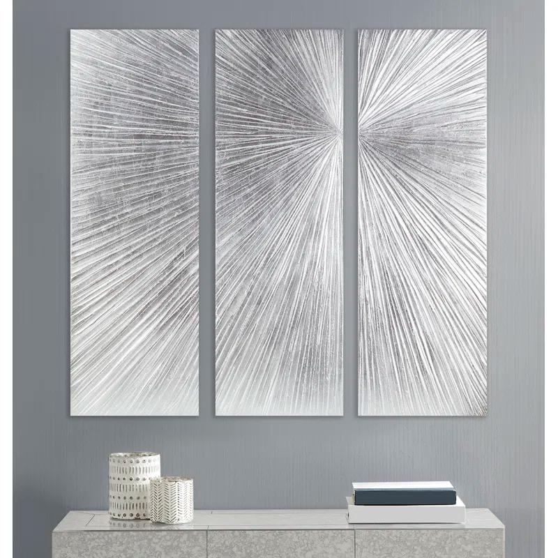 Madison Park Signature Sunburst 3-Piece Hand-Painted Resin Wall Art