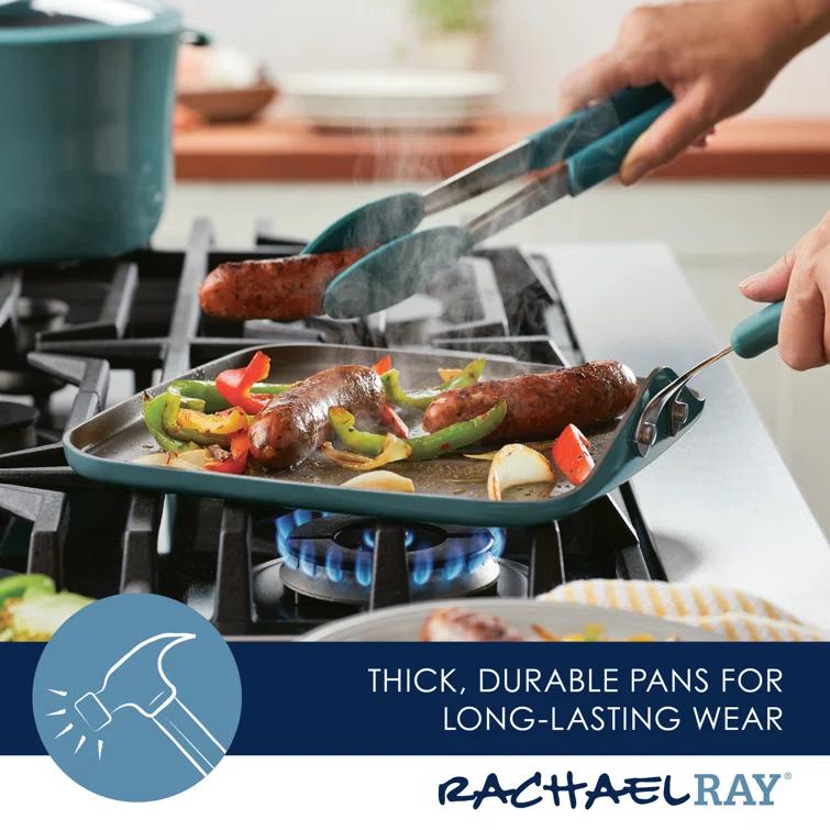 Rachael Ray Rachael Ray Cook + Create Aluminum Nonstick Square Stovetop Griddle Pan, 11-Inch