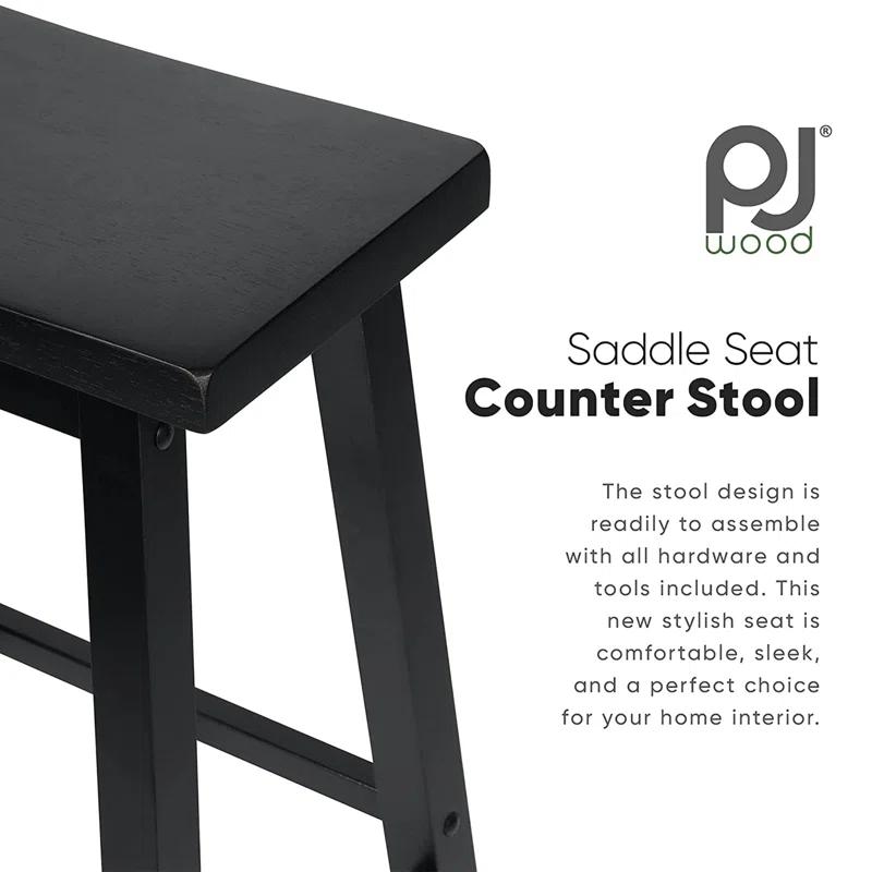 PJ Wood Solid Wood Accent Stool