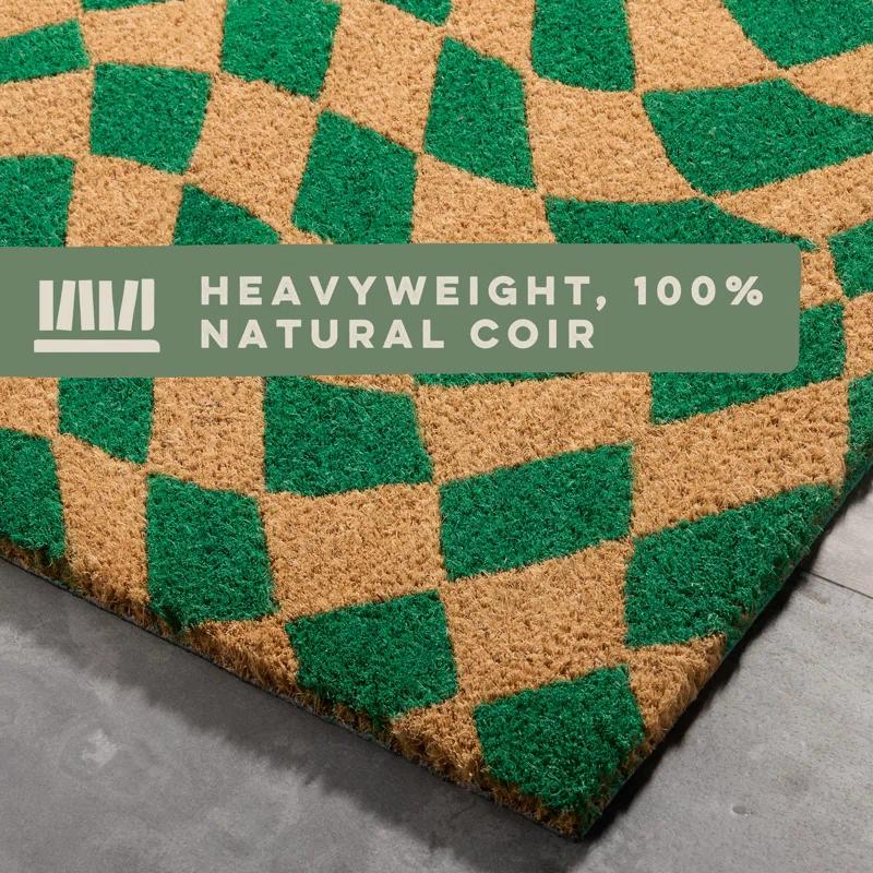 Town & Country Living TOWN & COUNTRY LIVING Emmett Groovy Checkerboard Non-Slip Indoor Outdoor Door Mat