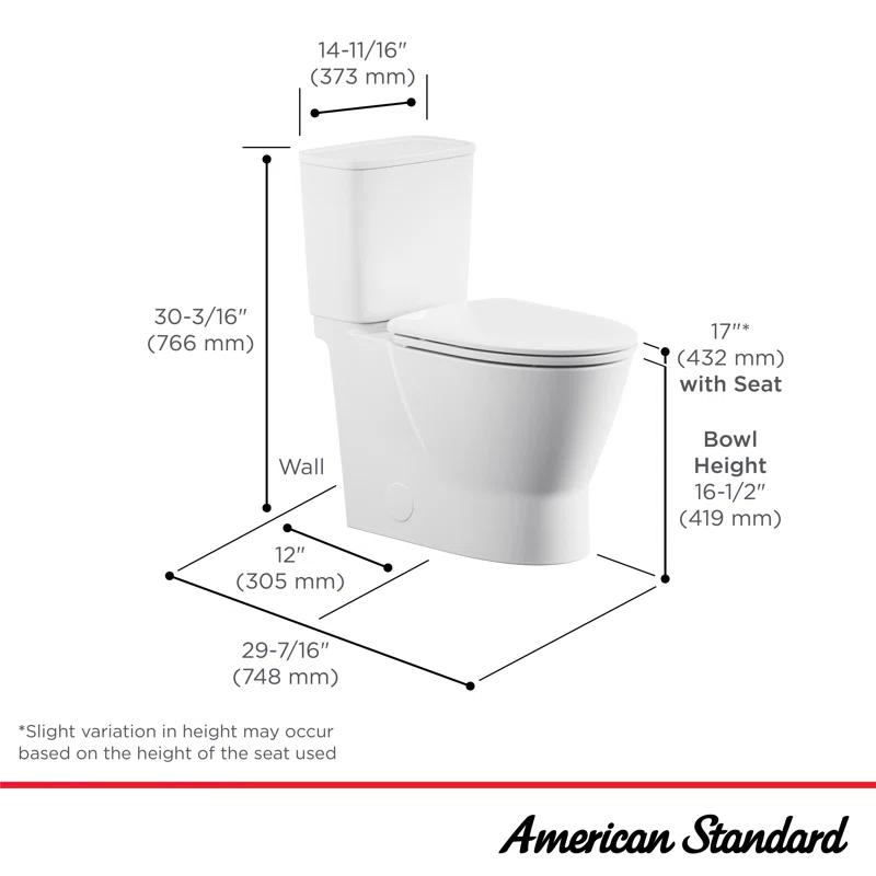 American Standard American Standard Aspirations 1.28 Gallons GPF Elongated Comfort Height Floor Mounted Two-Piece Toilet (Seat Included) 252AA898.020