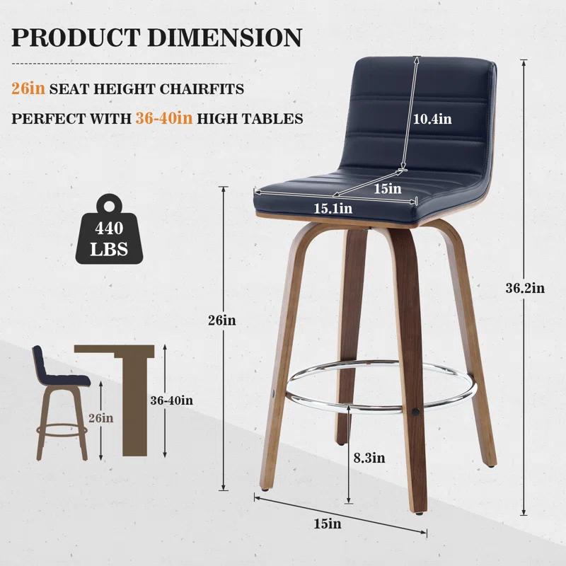 Corrigan Studio® Upholstered Swivel Stool (Set of 2)