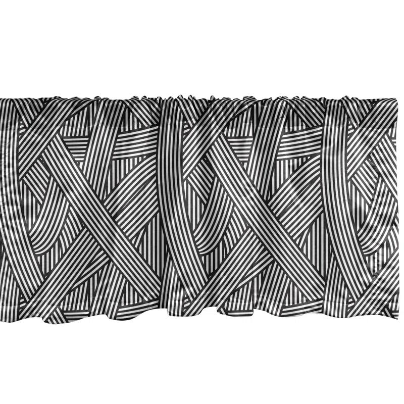 Ambesonne Ambesonne Stripe Valance Pack of 2 Modern Intertwined Lines 94535