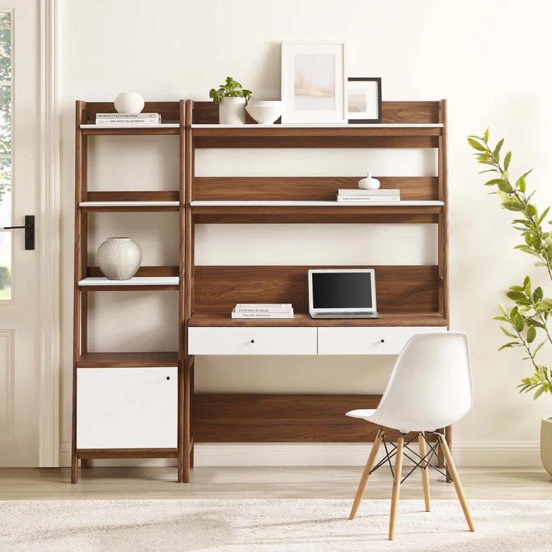 Modway Modway Bixby 2-Piece Wood Office Desk and Bookshelf