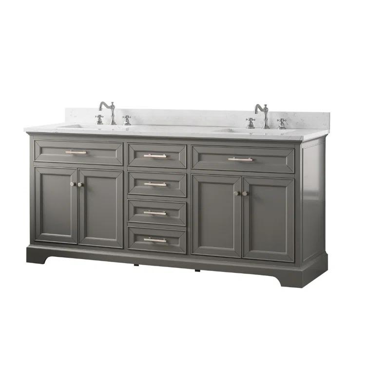 Sudio Design Thompson 72" W Double Bathroom Vanity & Reviews | Perigold