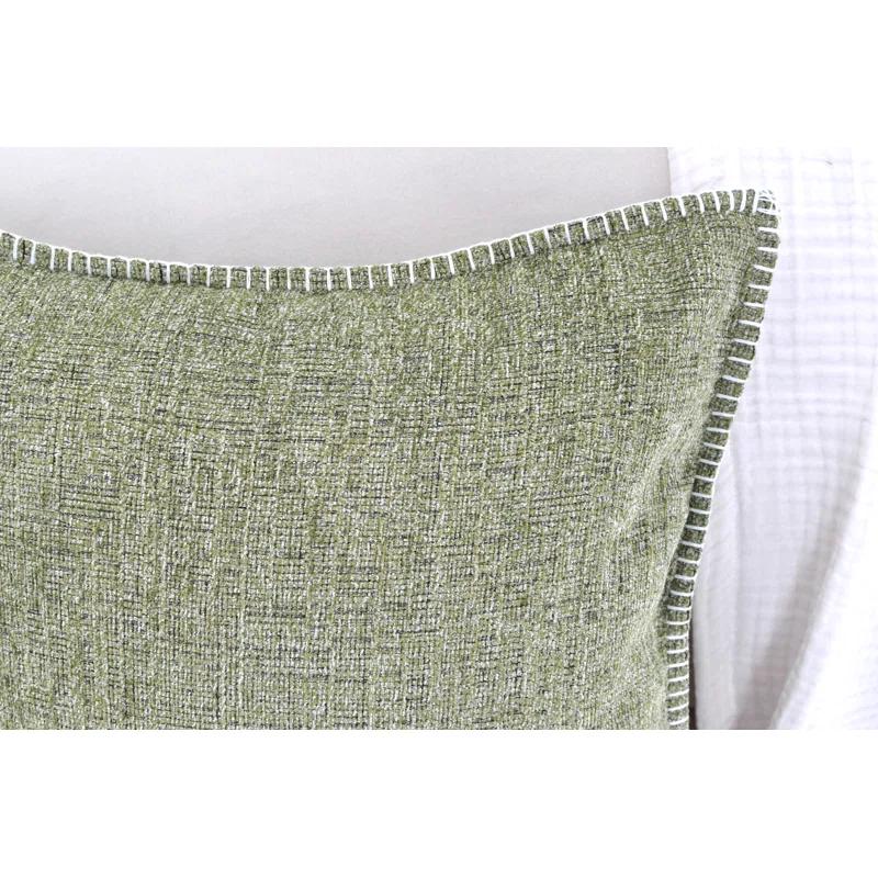 Oveesha Soft Chenille Throw Pillow Covers With Stitched Edge (Set of 2)