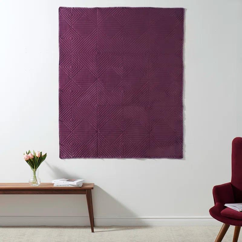 Greenland Home Fashions Riviera Velvet Quilted Throw