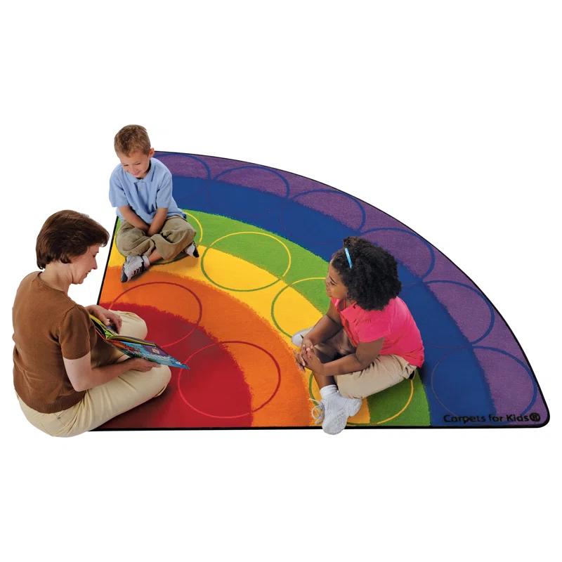 Carpets for Kids Rainbow Rows Seating Premium Tufted Multi Color Area Rug