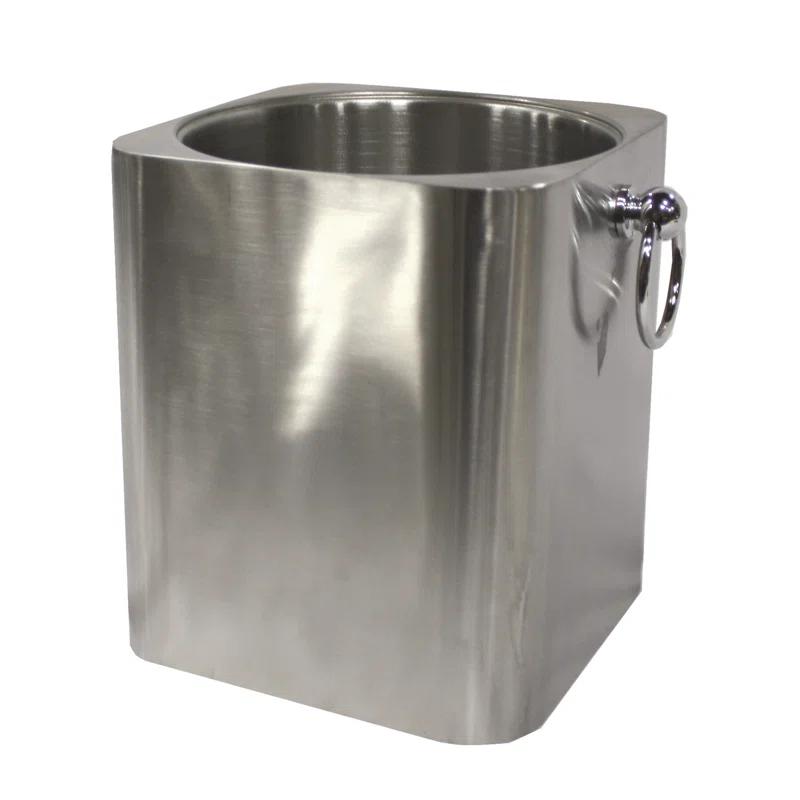 Service Ideas Square 3 Liter Stainless Steel Ice Bucket