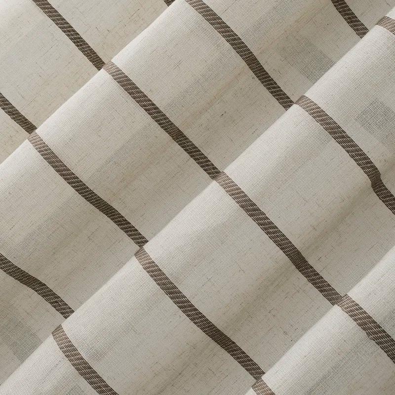 Clean Window Clean Window Aso Twill Stripe Anti-Dust Linen Blend Sheer Curtain Panel