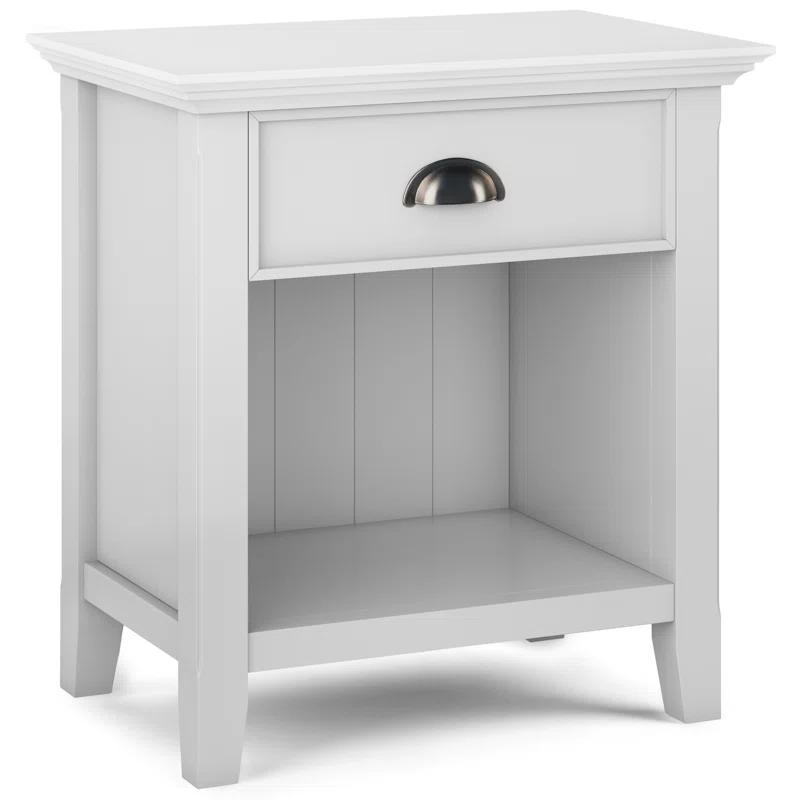 Simpli Home Acadian 24"W 1-Drawer Solid Wood Nightstand with Open Bottom Storage & Reviews | Wayfair