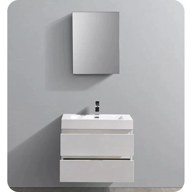 Fresca Valencia 24" Wall Mount Single Sink Bathroom Vanity with Top and Sink (Faucet Not Included)