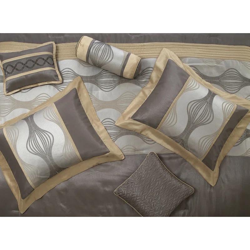 Nanshing America, Inc Kath 7 Piece Microfiber Modern & Contemporary Comforter Set