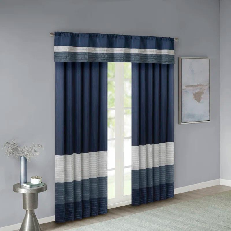 Madison Park Amherst Polyoni Pintuck Single Window Valance