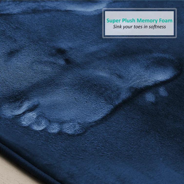 Clara Clark Ultra Soft and Absorbent Memory Foam Bath Rug Set with Non-Slip Backing