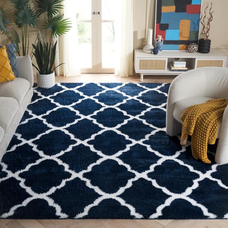 Rosdorf Park Danesha Tahoe Shag Performance Geometric Rug