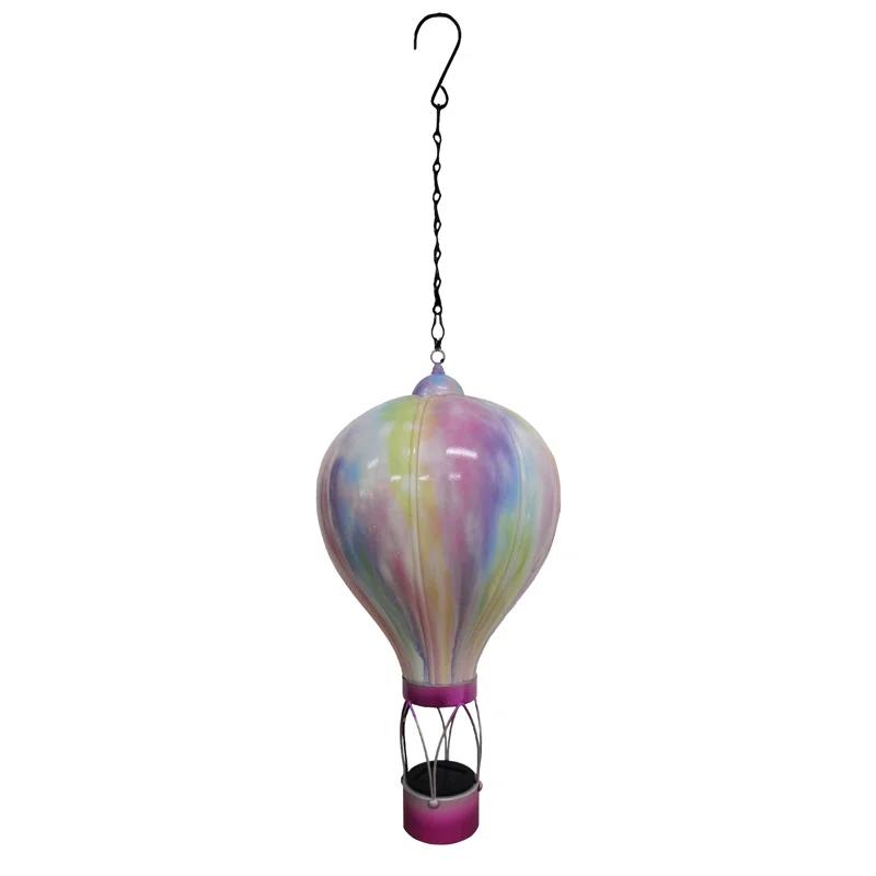 Continental Art Center Solar Hanging Colorful Acrylic Balloon Pastel Rainbow Yard Art