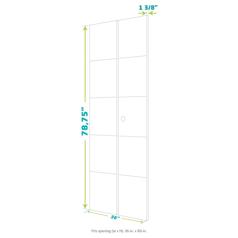 EightDoors 80-in Natural 2-panel arch top Smooth Solid core Unfinished Pine Wood Closet Bifold Door ( Hardware Included )