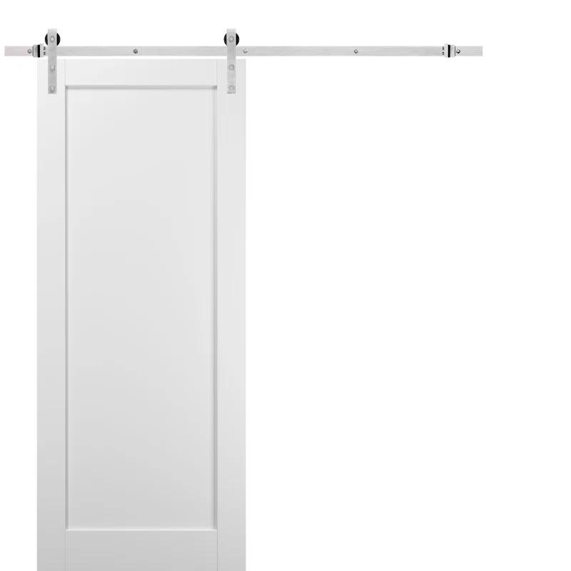 SARTODOORS Quadro Paneled Barn Door with Installation Hardware Kit