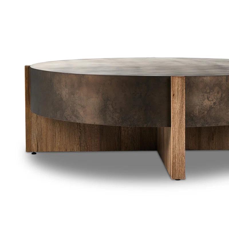 Millwood Pines Felichia Large Coffee Table-Distressed Iron