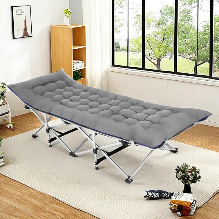 Himimi Portable Folding Camping Cot Sleeping Cot with Carry Bag and Mattress for Travel, Camping, Outdoor