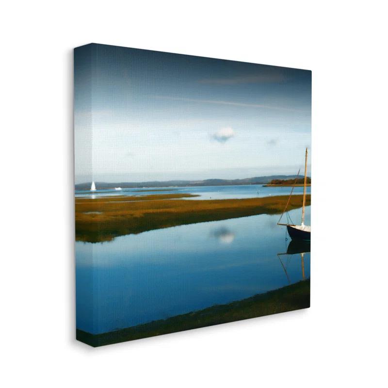Stupell Industries " Dreamy Boat Floating Cloud Reflection Grassy Shore " by Noah Bay