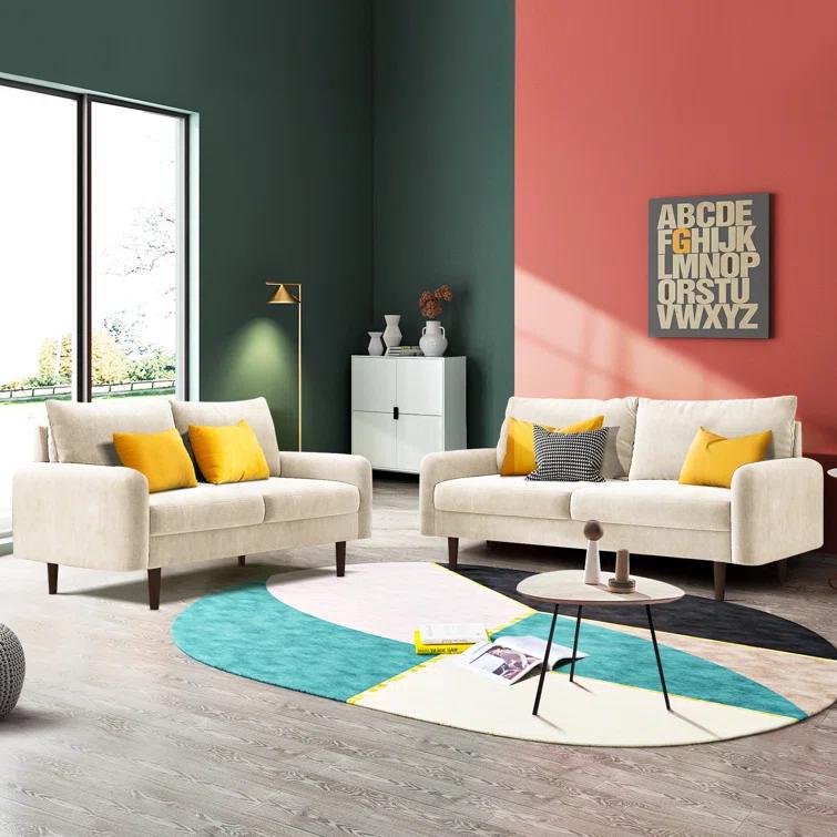 Everly Quinn Hasaam 56.3" Wide Velvet Round Arms Small Apartment Loveseat