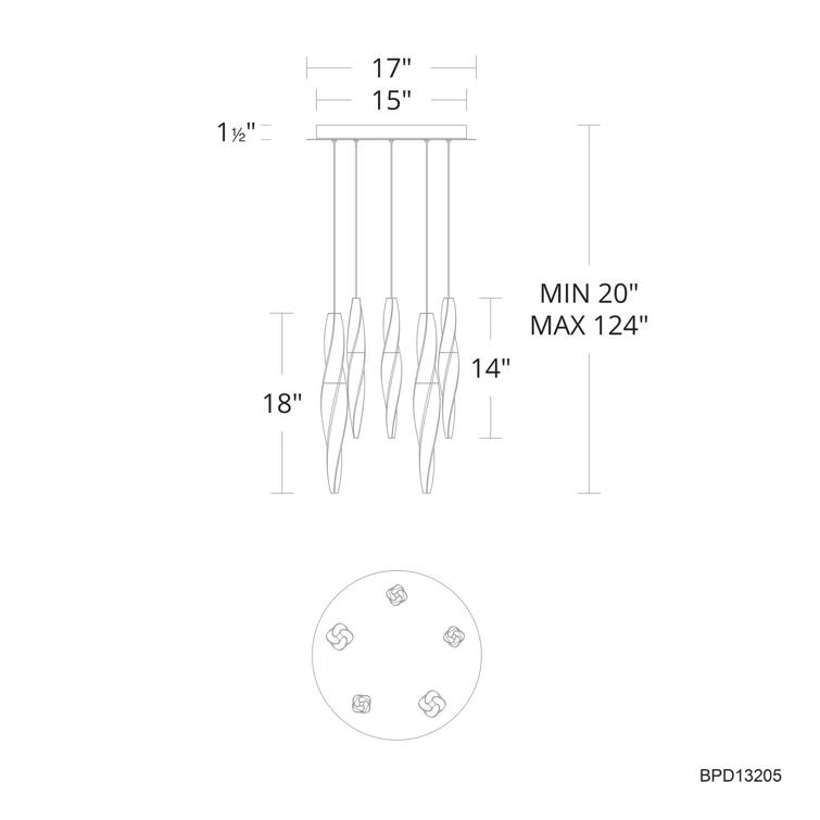 Schonbek Beyond Kindjal 5 - Light LED Unique/Statement Pendant