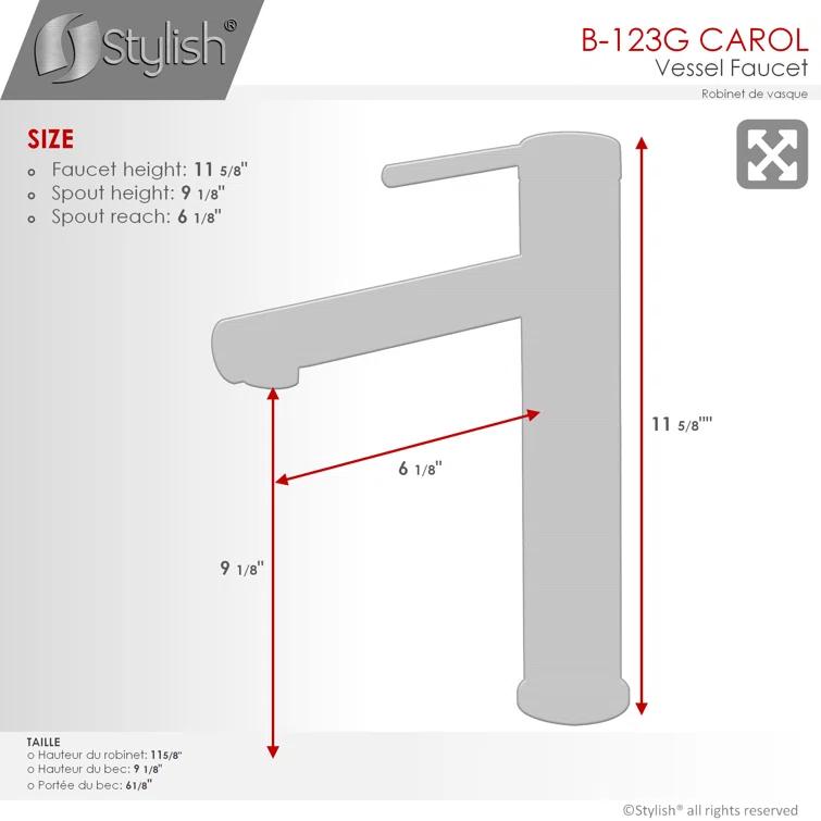 STYLISH Stylish Aura Carol One-Handle Vessel Bathroom Faucet B-123G