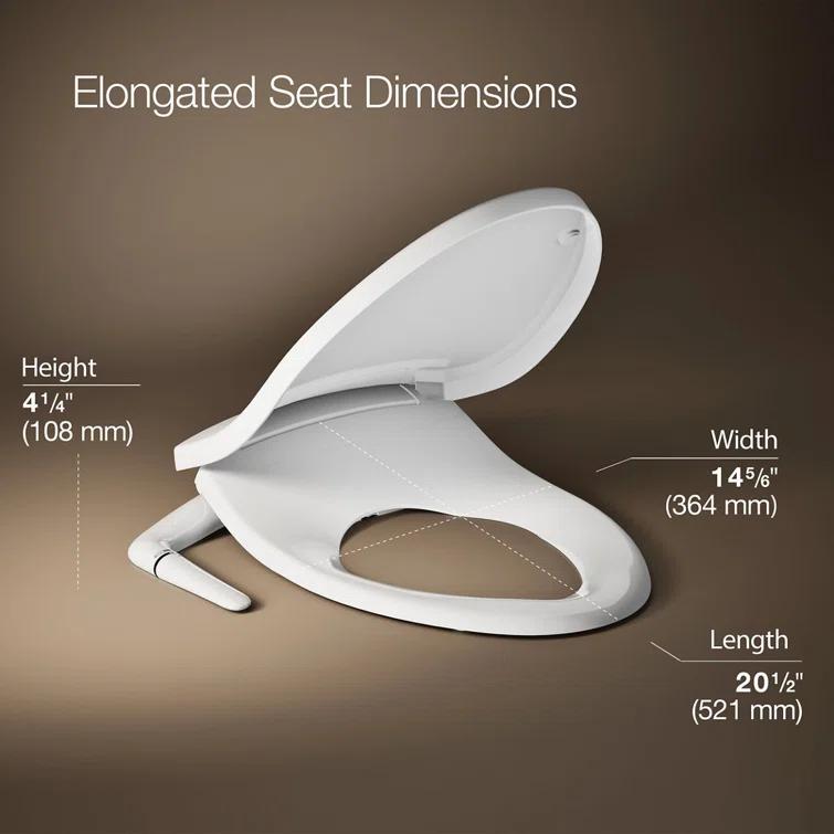 PureWash M250 Elongated Bidet Toliet Seat, Manual Non-Electric Bidets for Existing Toilets