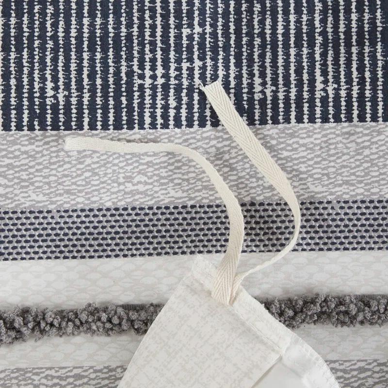 INK+IVY Serena Navy/Gray Standard Cotton 3 Piece Duvet Cover Set