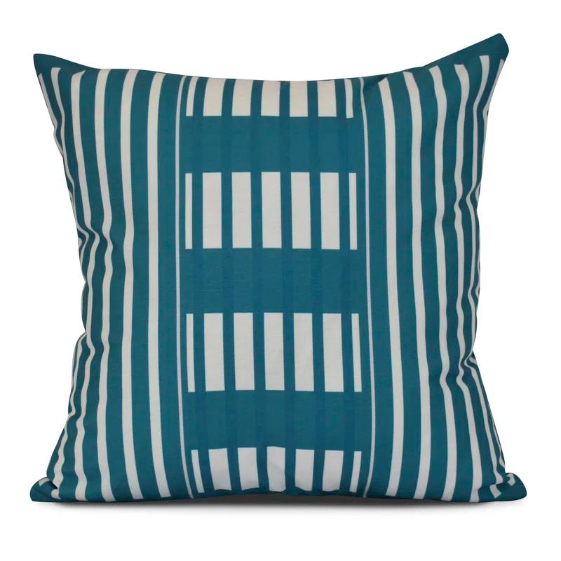 e by design Sail, Sun, & Fun Striped Indoor/Outdoor Reversible Throw Pillow