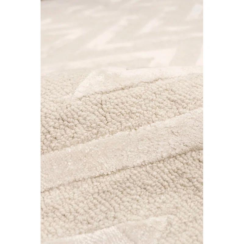 Pasargad Hand-Tufted Bamboo Silk & Wool Ivory Area Rug