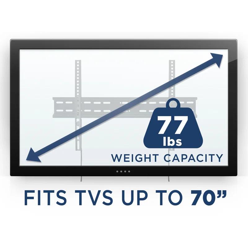 Mount-it Black Fixed Wall Mount for Holds up to 77 lbs