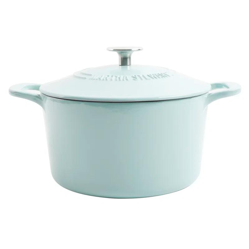 Turquoise 7 Qt Enameled Cast Iron Dutch Oven with Lid