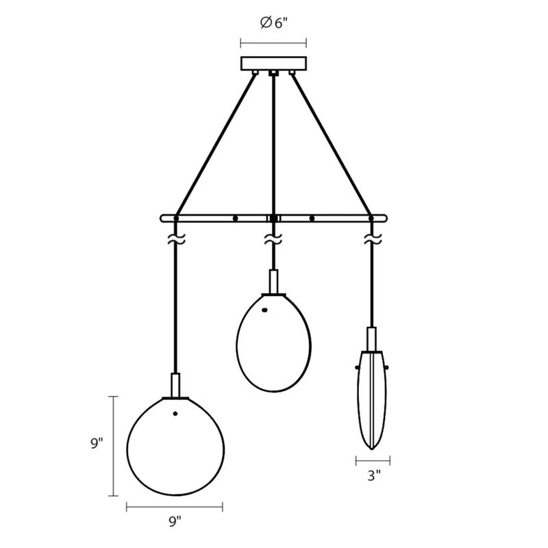 Cantina 3 - Light Satin Black Cluster Pendant