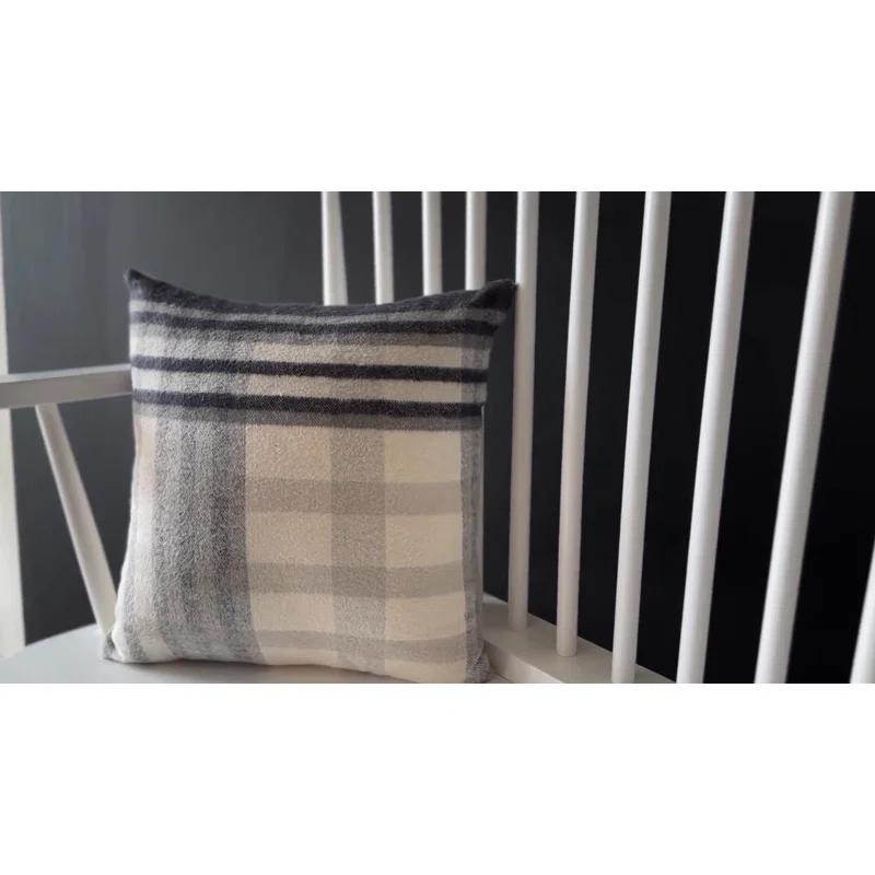 Plaid Cotton Throw Pillow