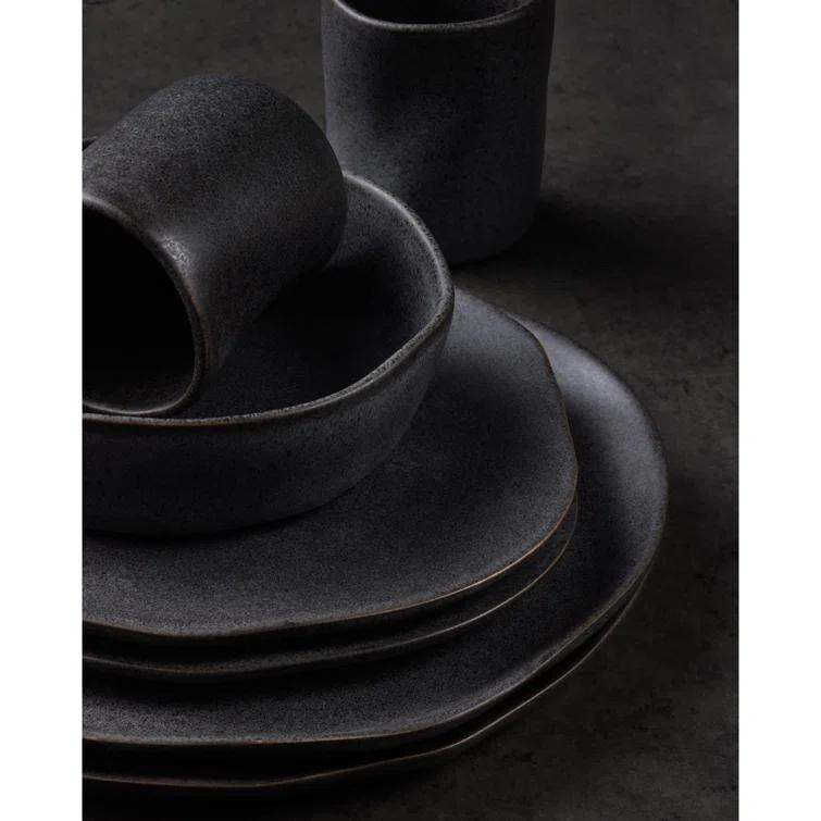 Stone by Mercer Project Hekonda Debossed 32-Piece Dinnerware Set Stoneware