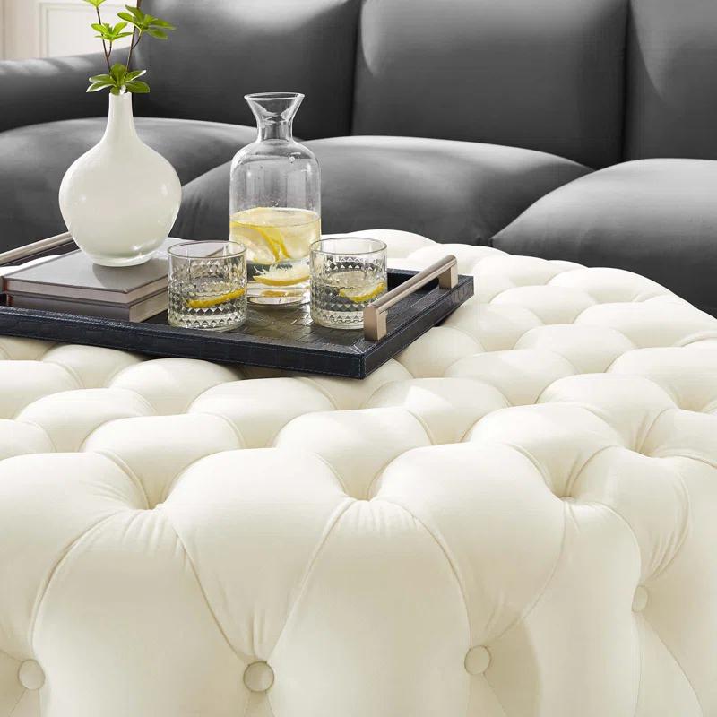 Modway Modway Amour Tufted Button Large Round Performance Velvet Ottoman