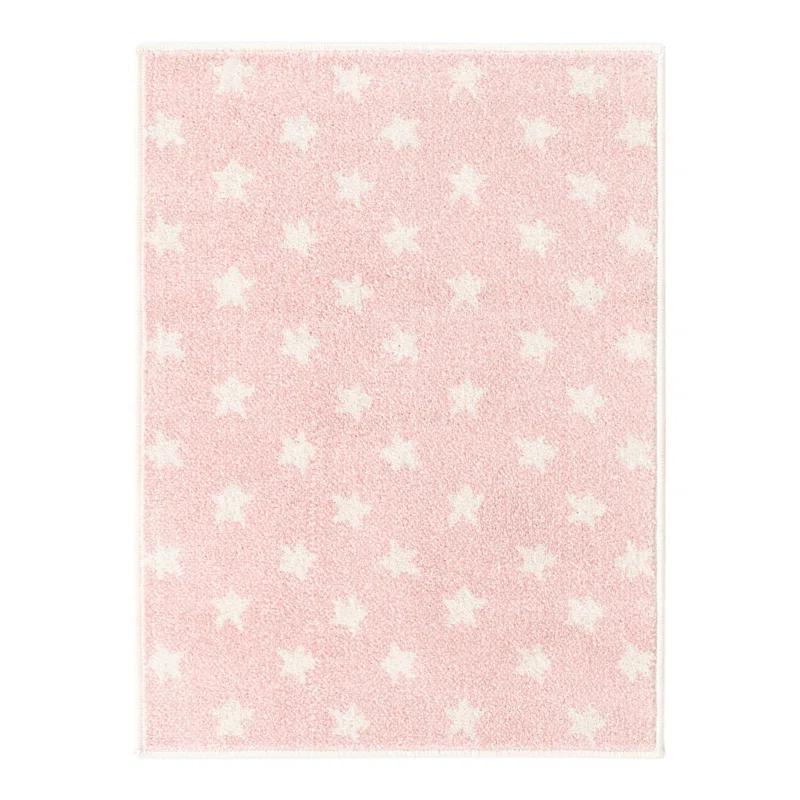 Whimsy Stars Baby Pink/Ivory Kid Rug