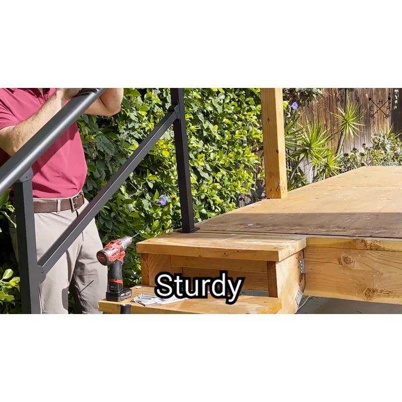 CR Home Hand Rails for Outdoor Steps for Porch, Deck, & Balcony Railing