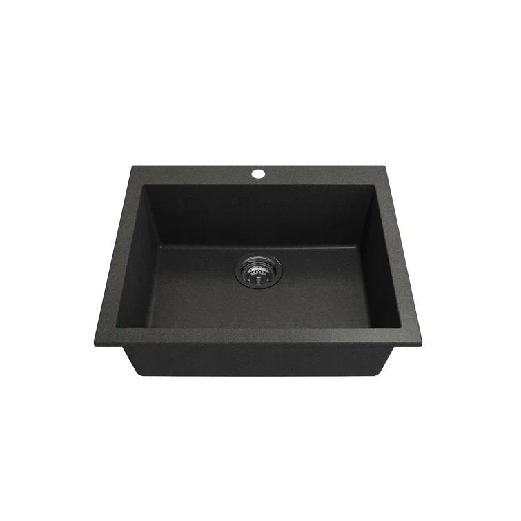 BOCCHI Campino 24'' L Single Bowl Granite Kitchen Sink 1606-505-0126