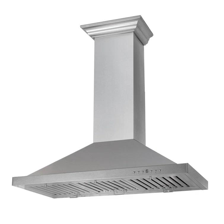 ZLINE ZLINE 36 in. Designer Series Satin Stainless Steel Convertible Vent Wall Mount Range Hood 8KBS-36