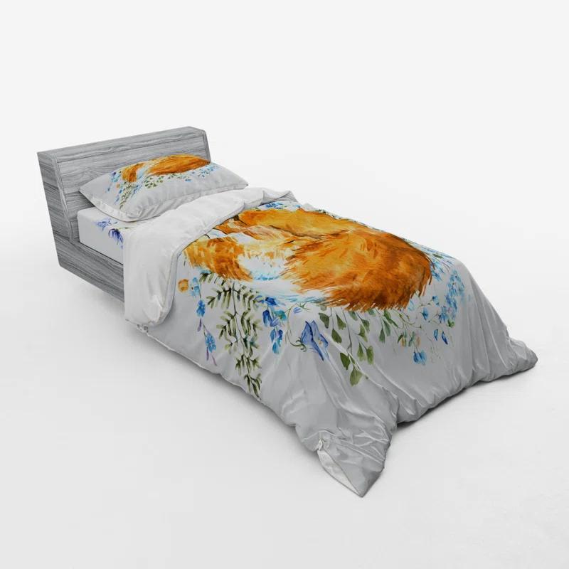 Ambesonne Fox Modern & Contemporary Duvet Cover Set