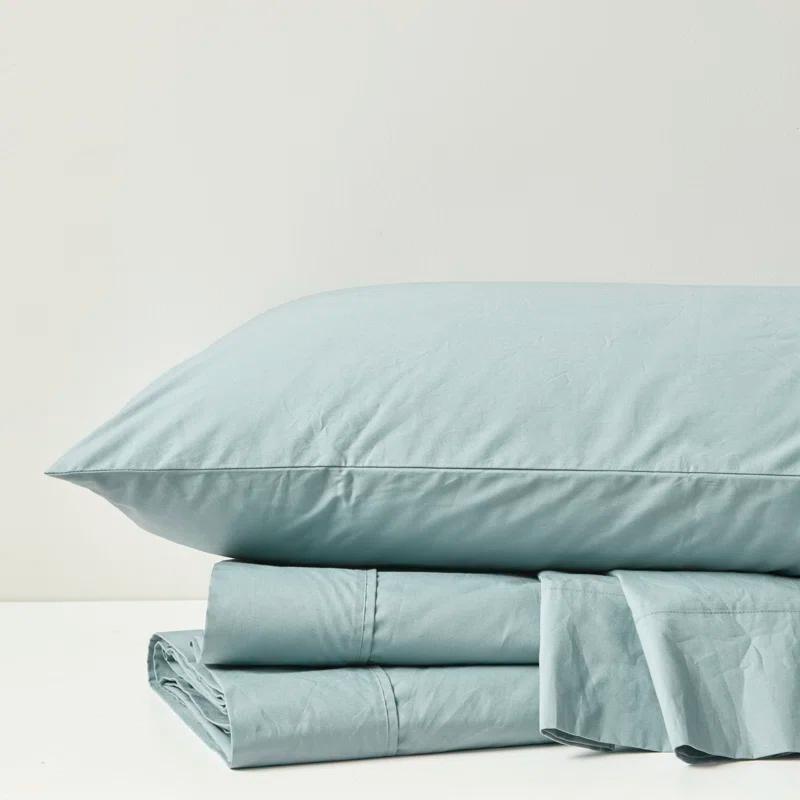 Madison Park Peached Percale 200 Thread Count Relaxed Cotton Percale Sheet Set