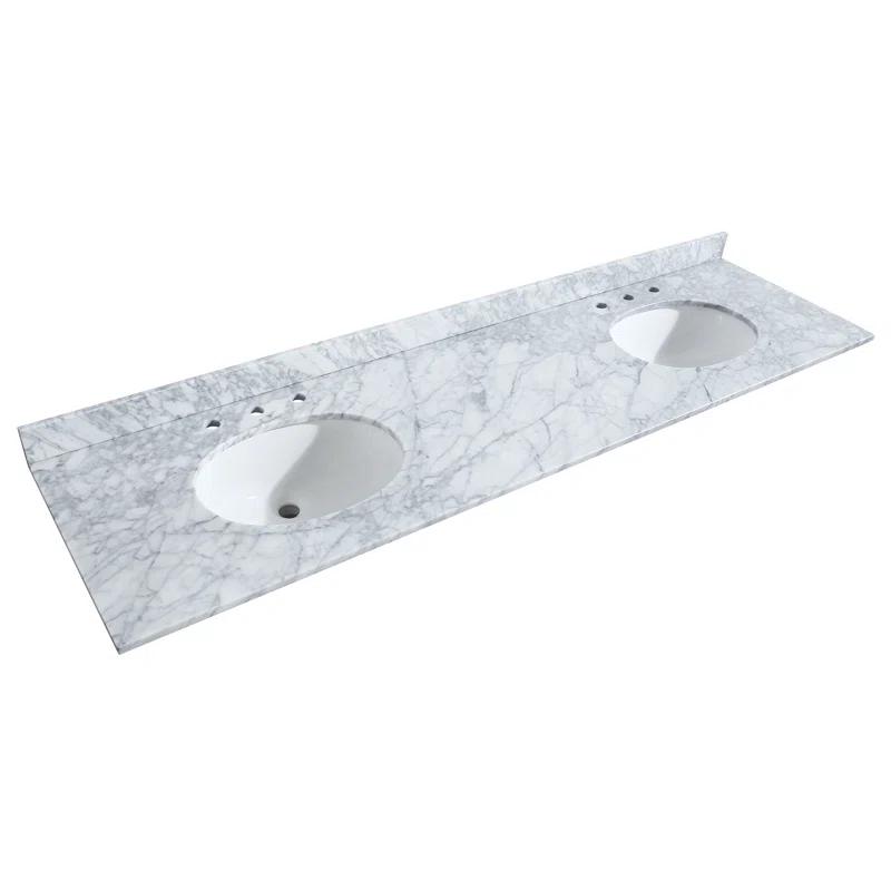 Deborah 80'' Double Bathroom Vanity with Marble Top