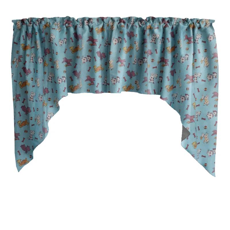 Puppies Print Swag Window Valance