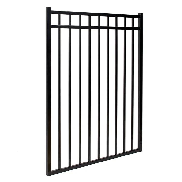 Fortress Building Products Athens 48'' H x 46.5'' W Gloss Black Metal Gate
